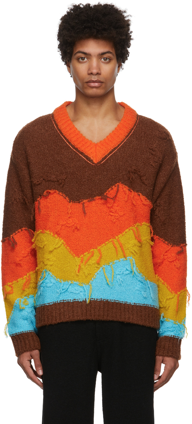 Brown Mountain Intarsia Sweater by Andersson Bell on Sale