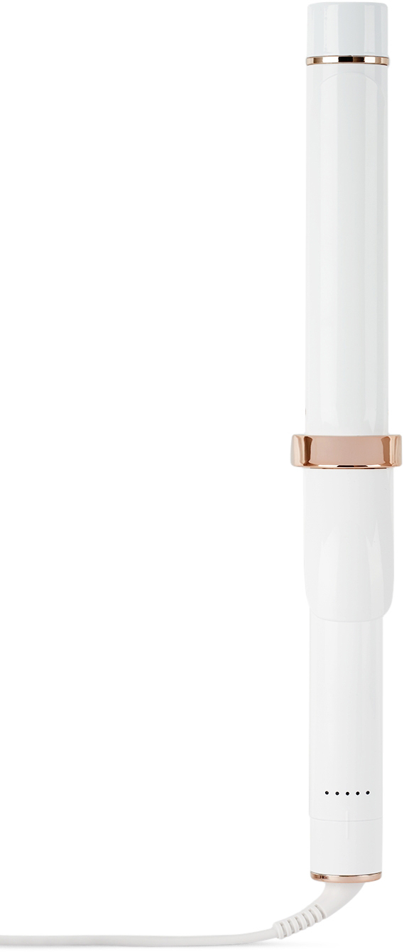 T3 White  Singlepass Curling Iron, 1.25 In In White/rose Gold