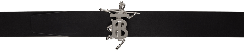 Burberry Reversible Black & Silver Mythical Alphabet TB Faun Belt