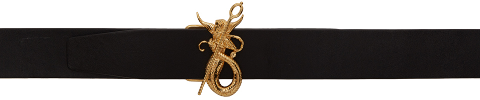 Burberry Reversible Black & Gold Mythical Alphabet Mermaid Belt