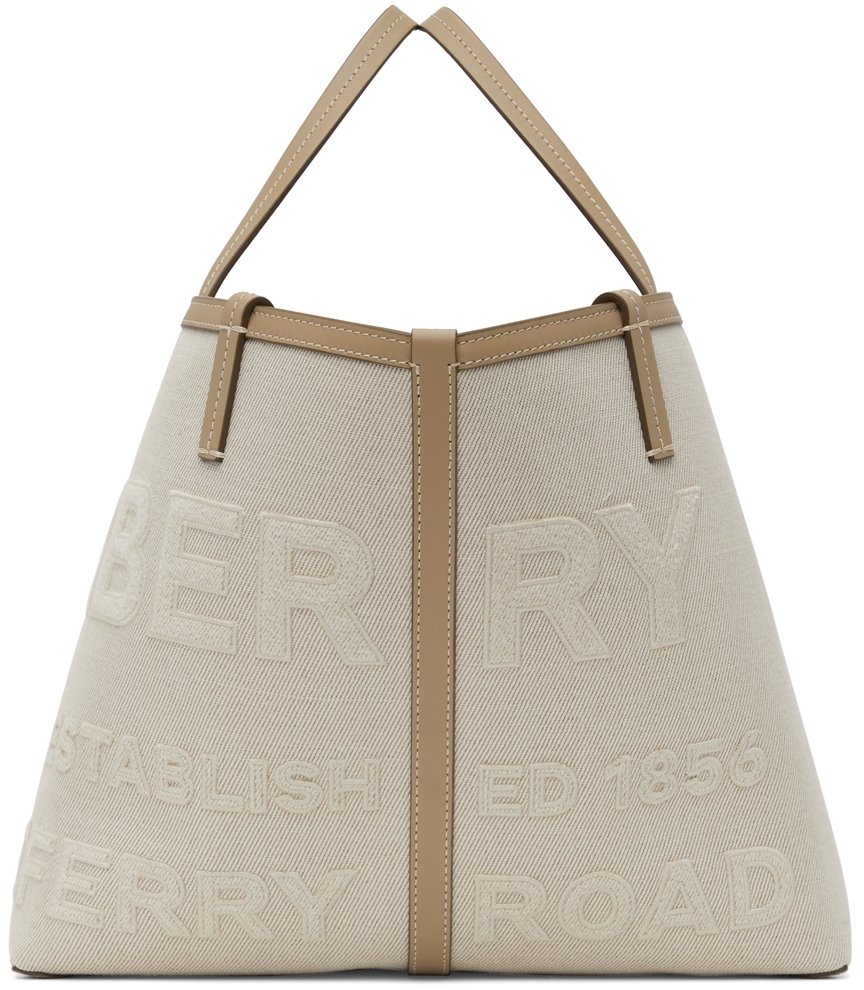Burberry - Extra Large Embossed Logo Cotton Canvas Beach Tote