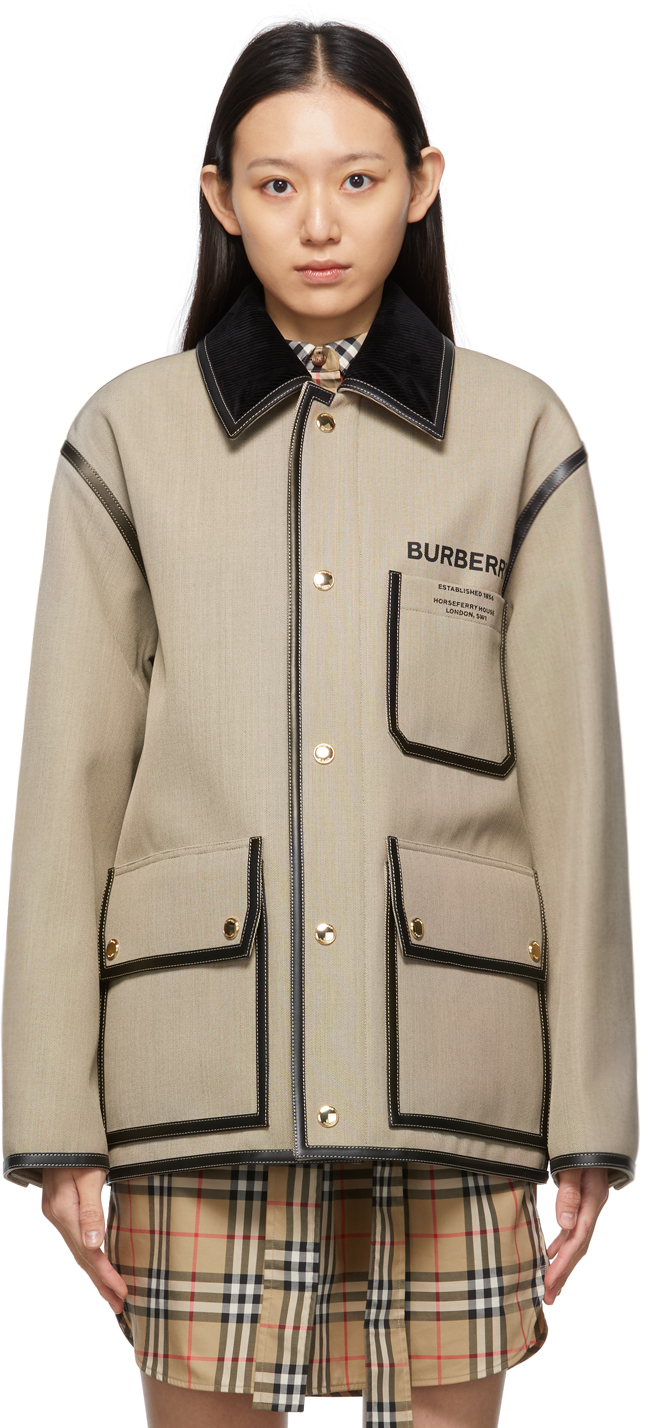 Burberry Grey Canvas 'Horseferry' Jacket