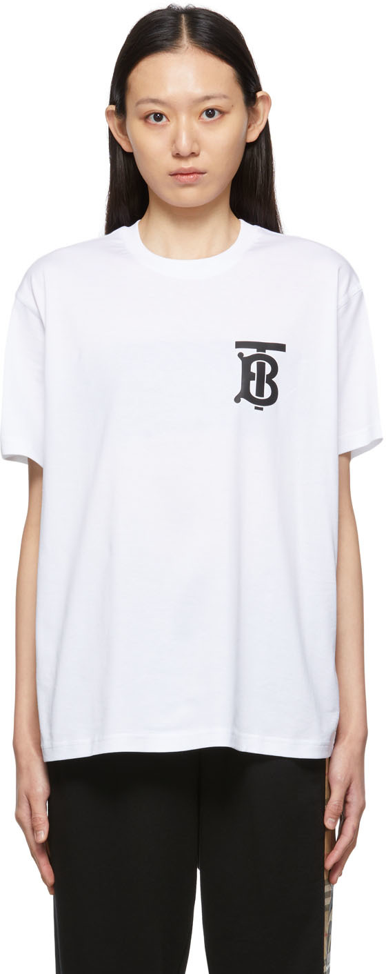 Burberry White Monogram Motif T-Shirt