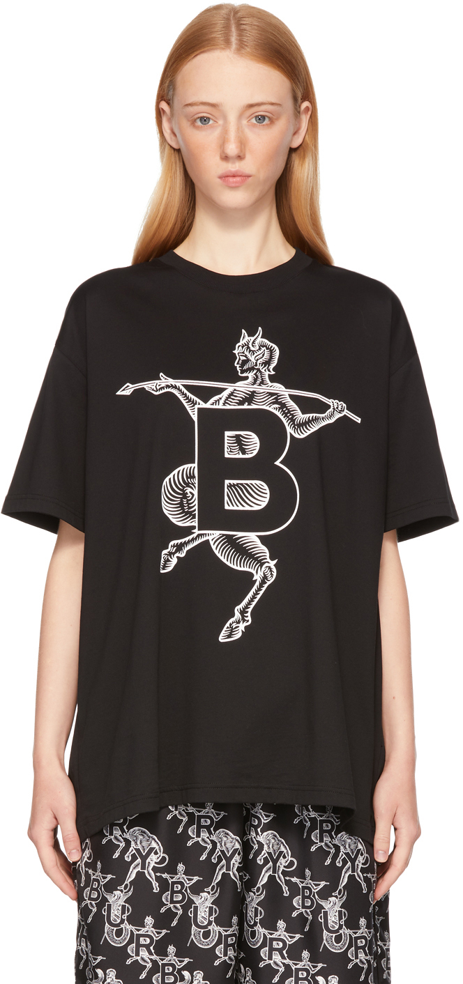 Burberry Black Mythical Alphabet Large 'B' T-Shirt
