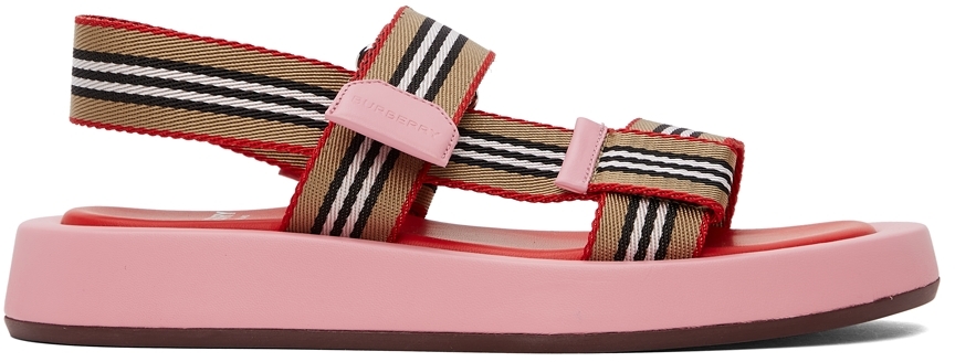 Burberry Pink Icon Stripe Sandals