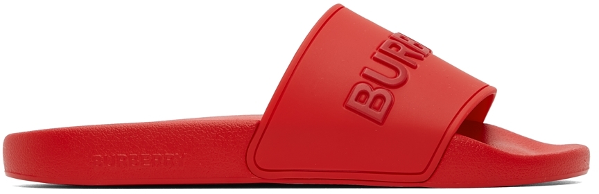 Burberry Red Furley Slides