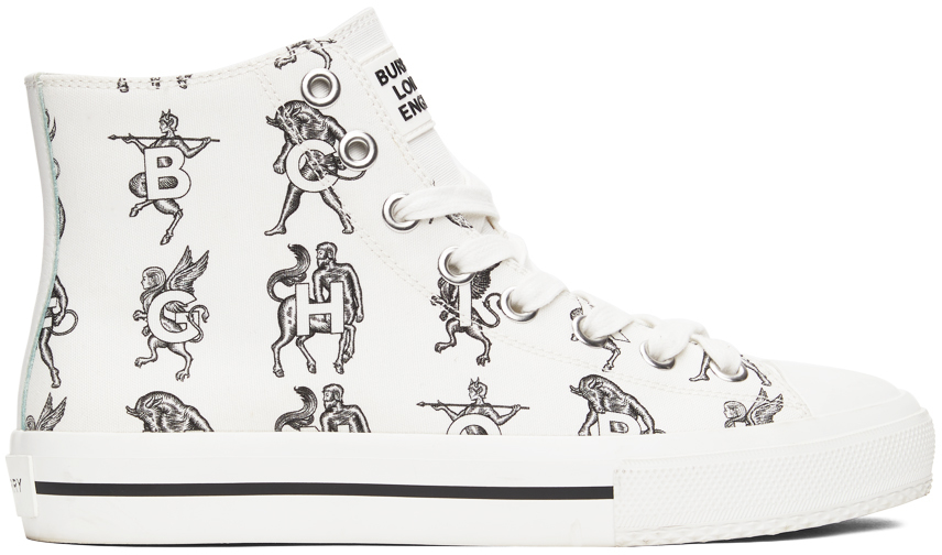 Burberry White Mythical Alphabet Larkhall Sneakers