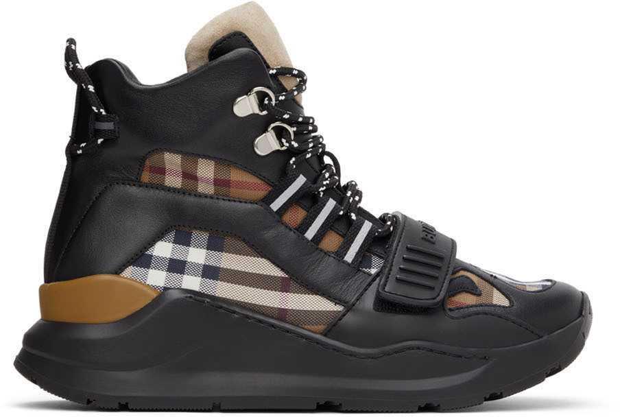 BURBERRY Vintage Check Cotton High-Top Sneakers US 7.5
