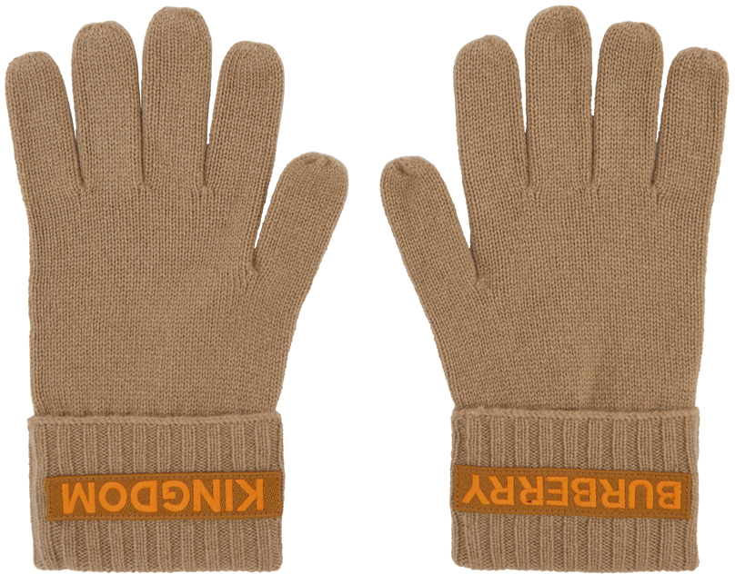 Burberry Beige Cashmere Logo & 'Kingdom' Gloves