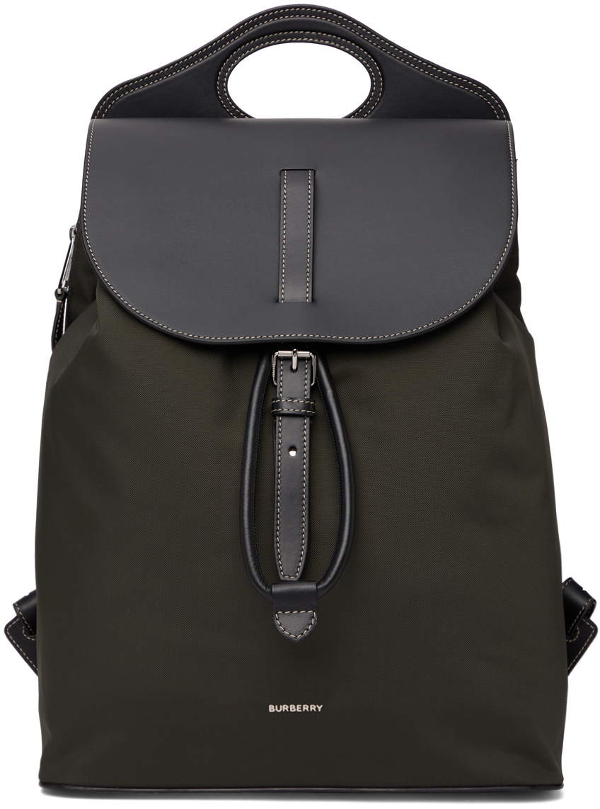 Burberry Green & Black Nylon Pocket Backpack