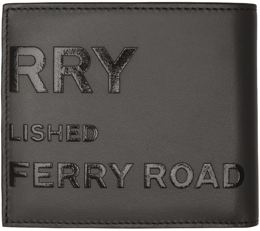 Burberry Black Horseferry Check Canvas and Leather Bi-Fold Wallet