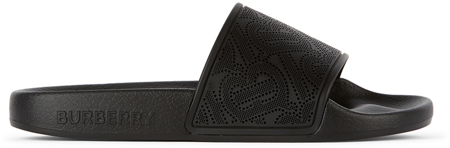 Kids Perforated Monogram Furley Slides by Burberry on Sale