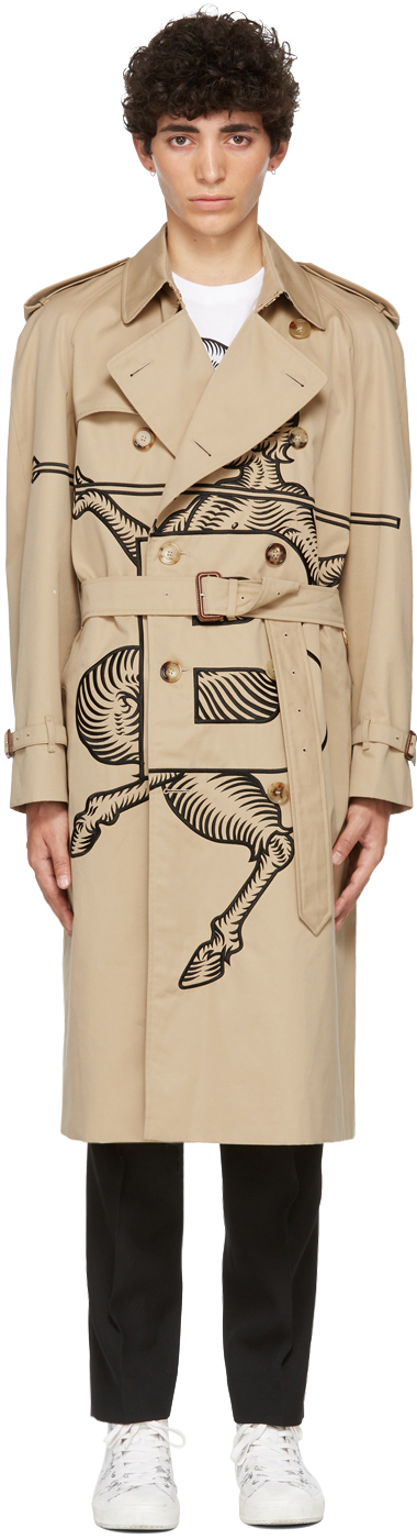 Burberry Mythical Alphabet コレクション ベージュ Embroidered Exploded Motif トレンチ コート