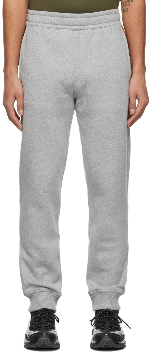 Burberry: Grey Check Panel Lounge Pants | SSENSE UK