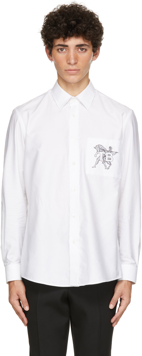 Burberry White Mythical Alphabet Small 'TB' Shirt