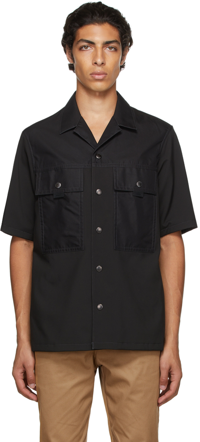 Burberry: Black Nylon Short Sleeve Shirt | SSENSE UK