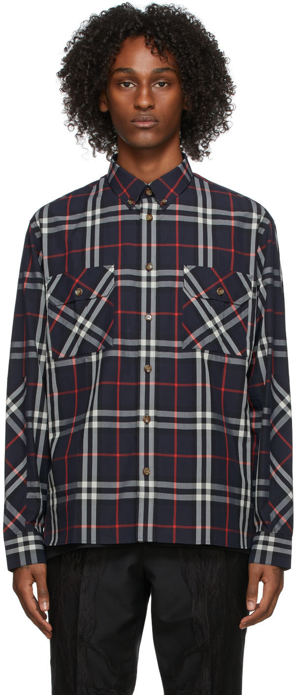 Burberry Navy & Red Coulsdon Check Shirt