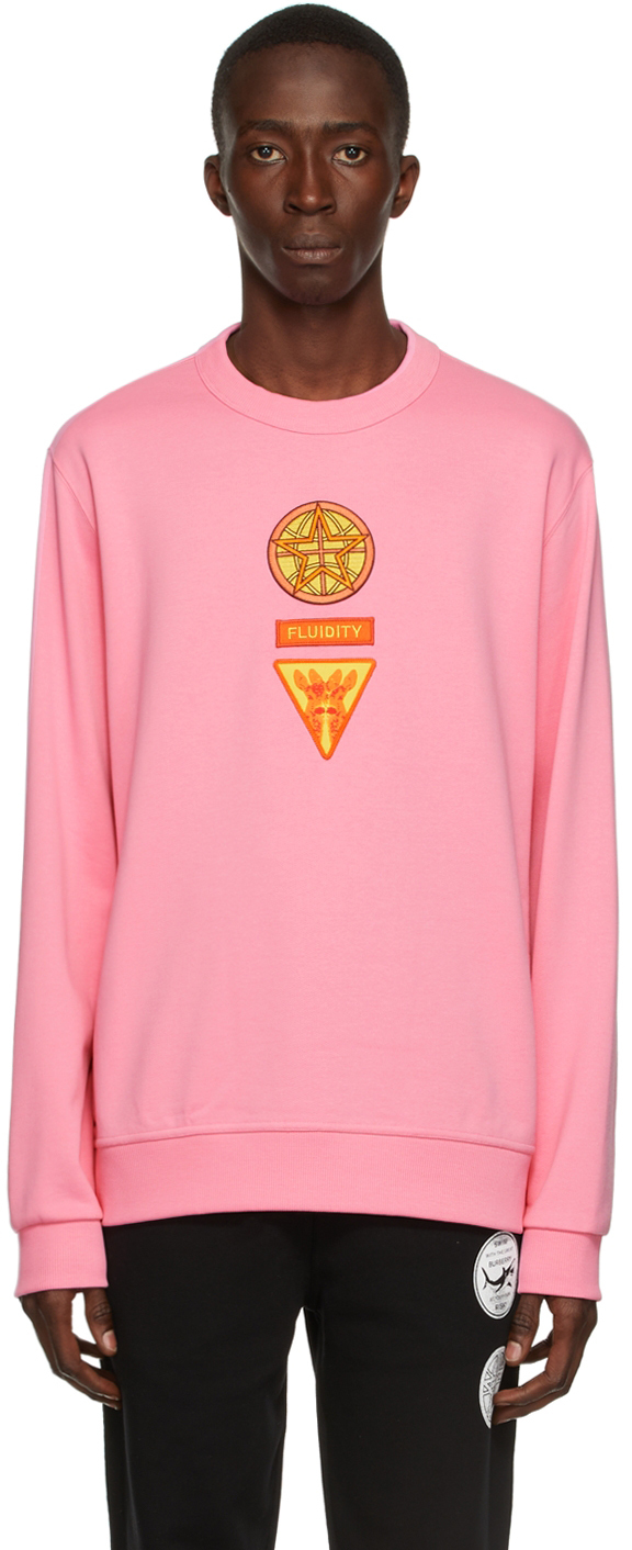 Burberry Pink Badge Appliqué Sweatshirt