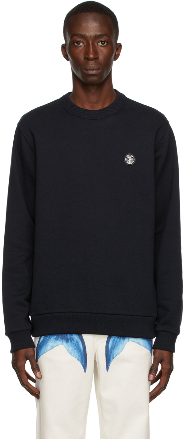 Burberry: Navy Monogram Motif Appliqué Sweatshirt | SSENSE