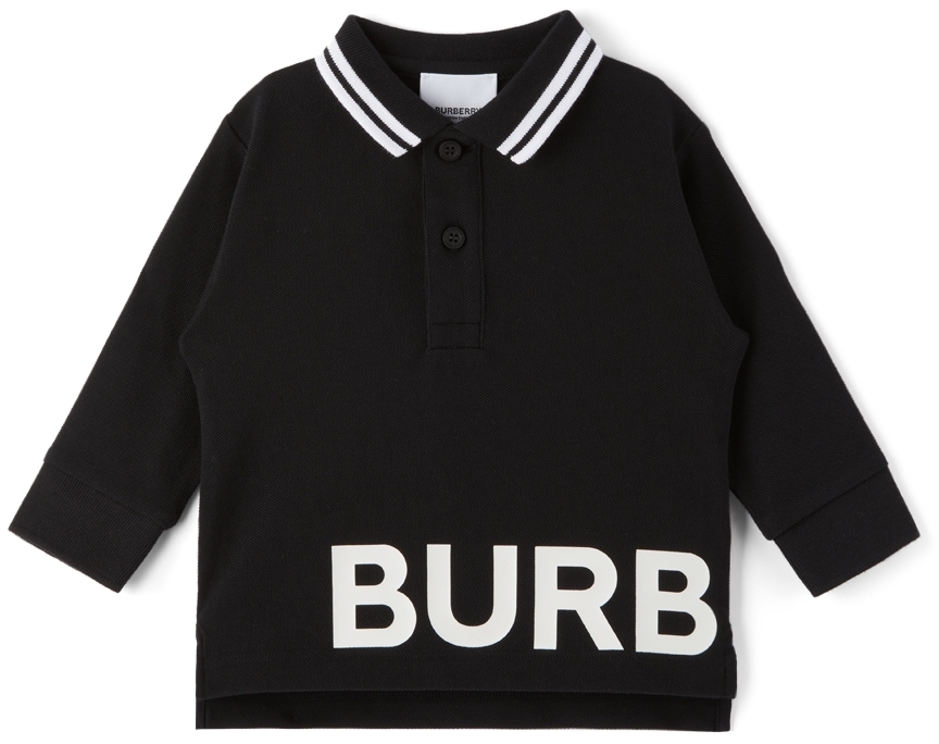 Burberry Baby Black Thomas Long Sleeve Polo