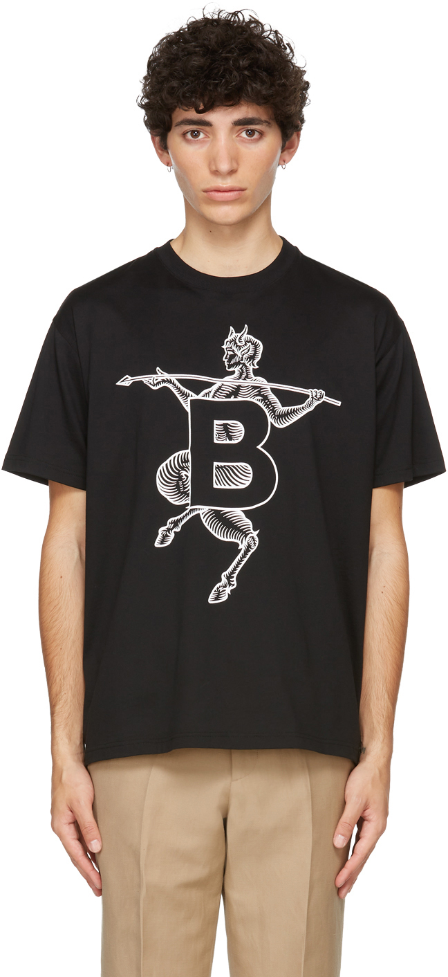 Burberry Black Mythical Alphabet Large 'B' T-Shirt