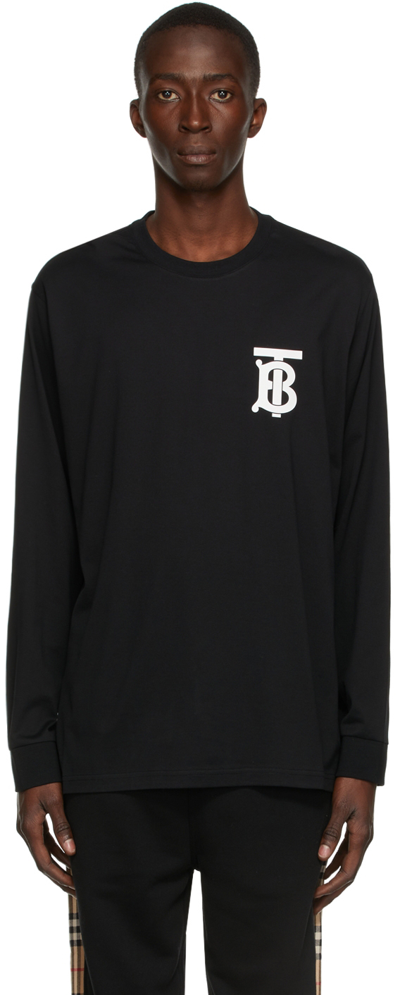 Burberry: Black 'TB' Emerson Long Sleeve T-Shirt | SSENSE