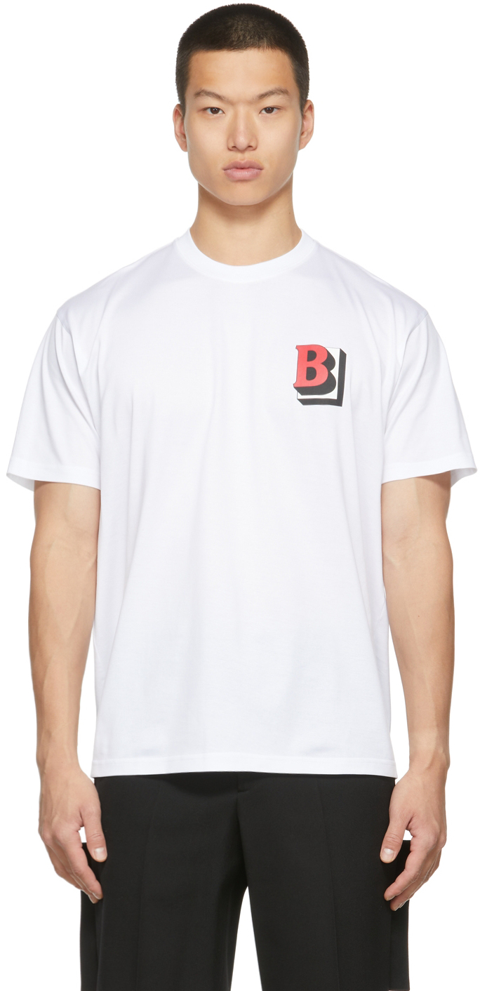 Burberry: Cotton B Logo T-Shirt | SSENSE Canada