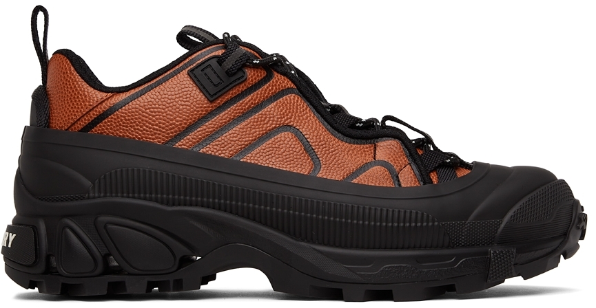 Burberry Black \u0026 Orange Leather Arthur Sneakers