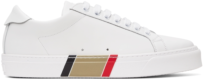 Burberry: White Bio-Based Striped Sole Sneakers | SSENSE