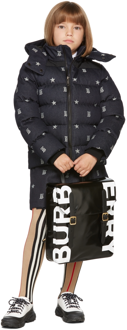 Burberry Kids Indigo Down Denim Star Monogram Puffer Jacket | Smart Closet