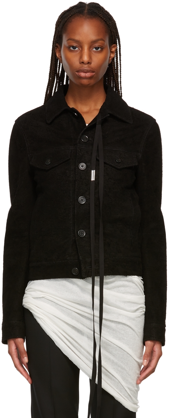 Ann Demeulemeester Black Suede Anne Blouson Jacket | Smart Closet