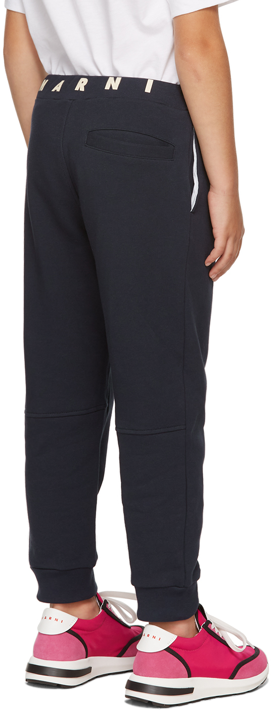 MARNI KIDS NAVY DRAWSTRING LOUNGE PANTS 