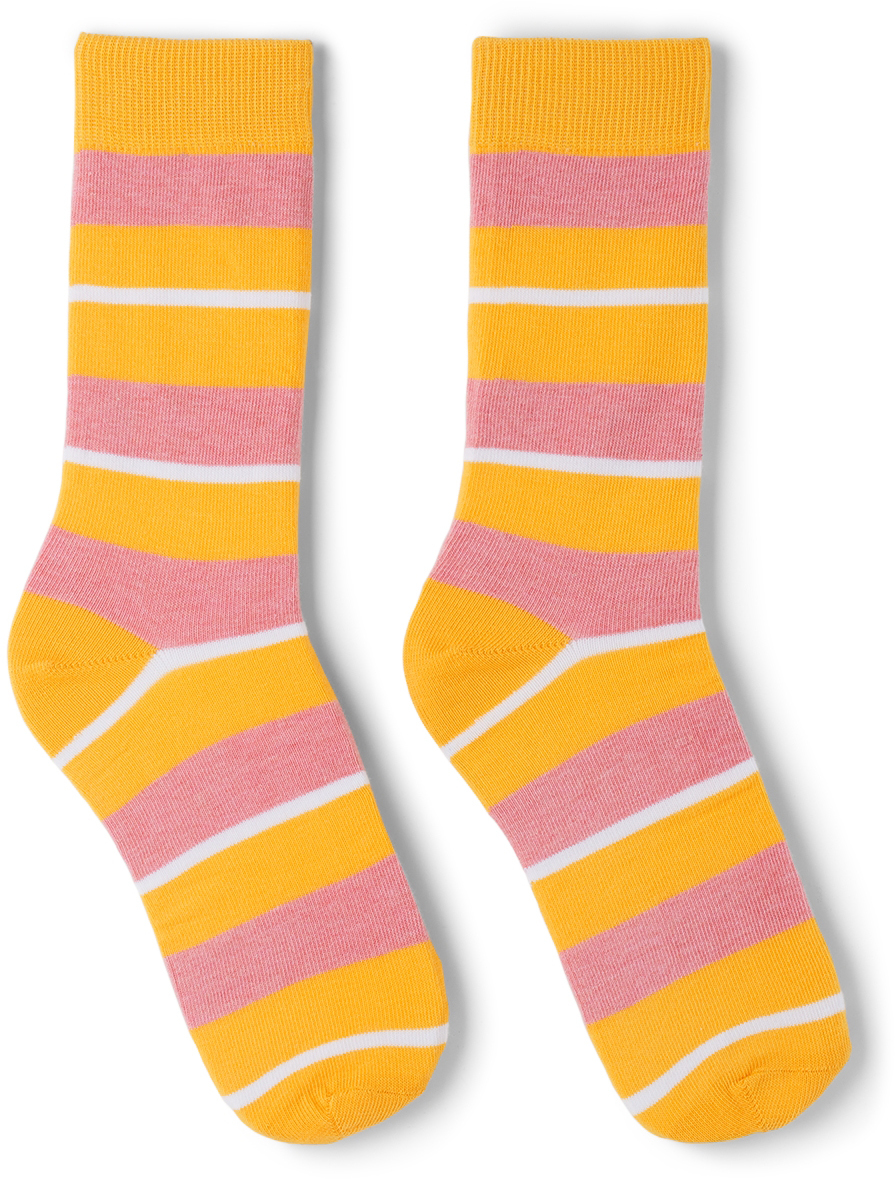 Marni Kids Yellow & Pink Stripes Socks