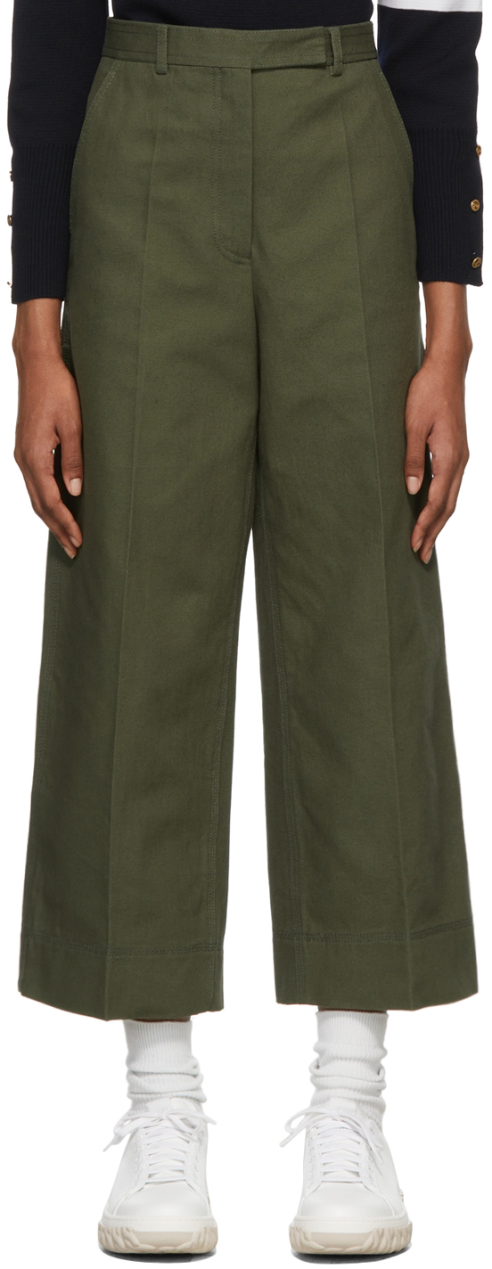 Thom Browne Green Cotton Canvas Utility Trousers