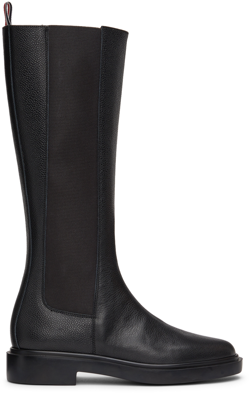 Thom Browne Black Knee-High Chelsea Boots