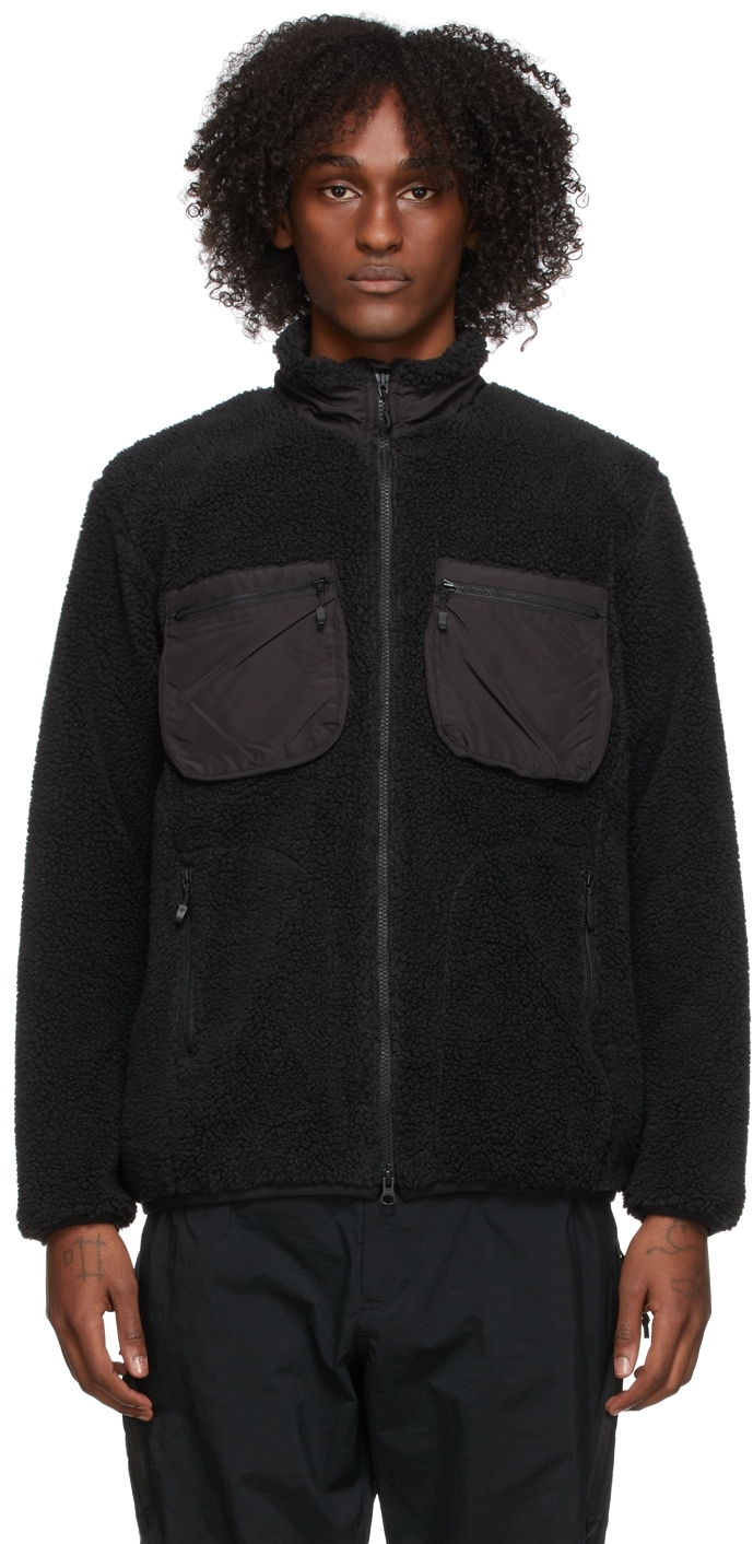 Black Sherpa Fleece Boa Jacket