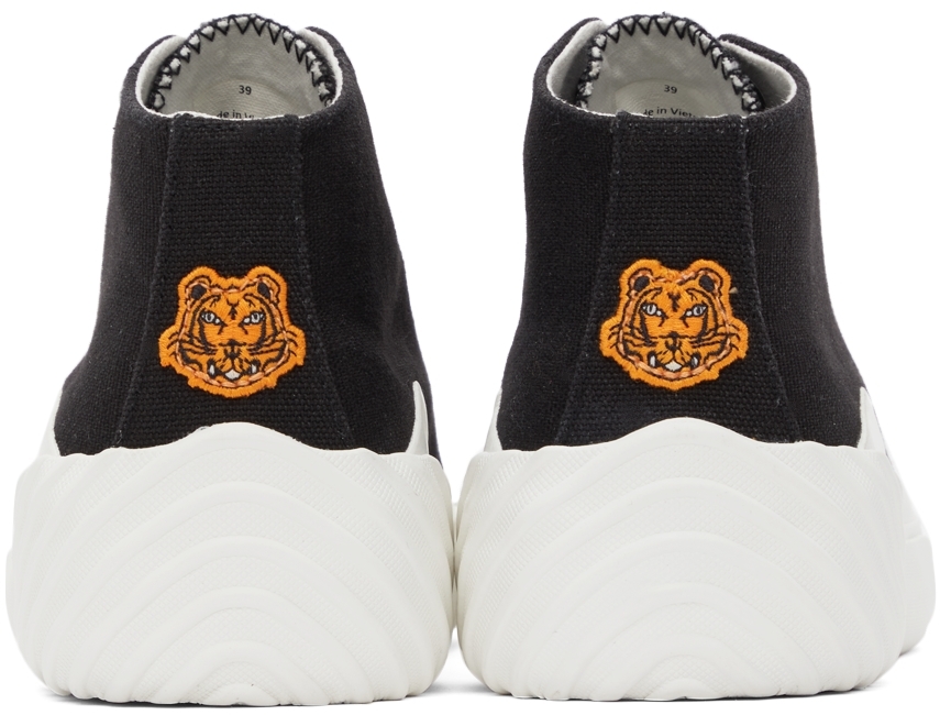 Kenzo Tiger Crest black and White High-Top Sneakers KENZO Tiger Crest Canvas High-Top Sneakers Sz EU 40 / UK 6  main image 3