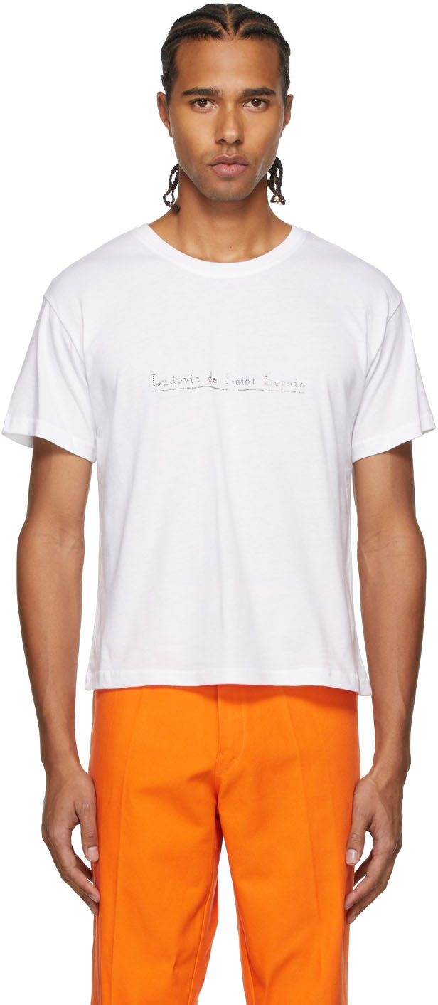 Ludovic de Saint Sernin White Crystal Logo T-Shirt | Smart Closet