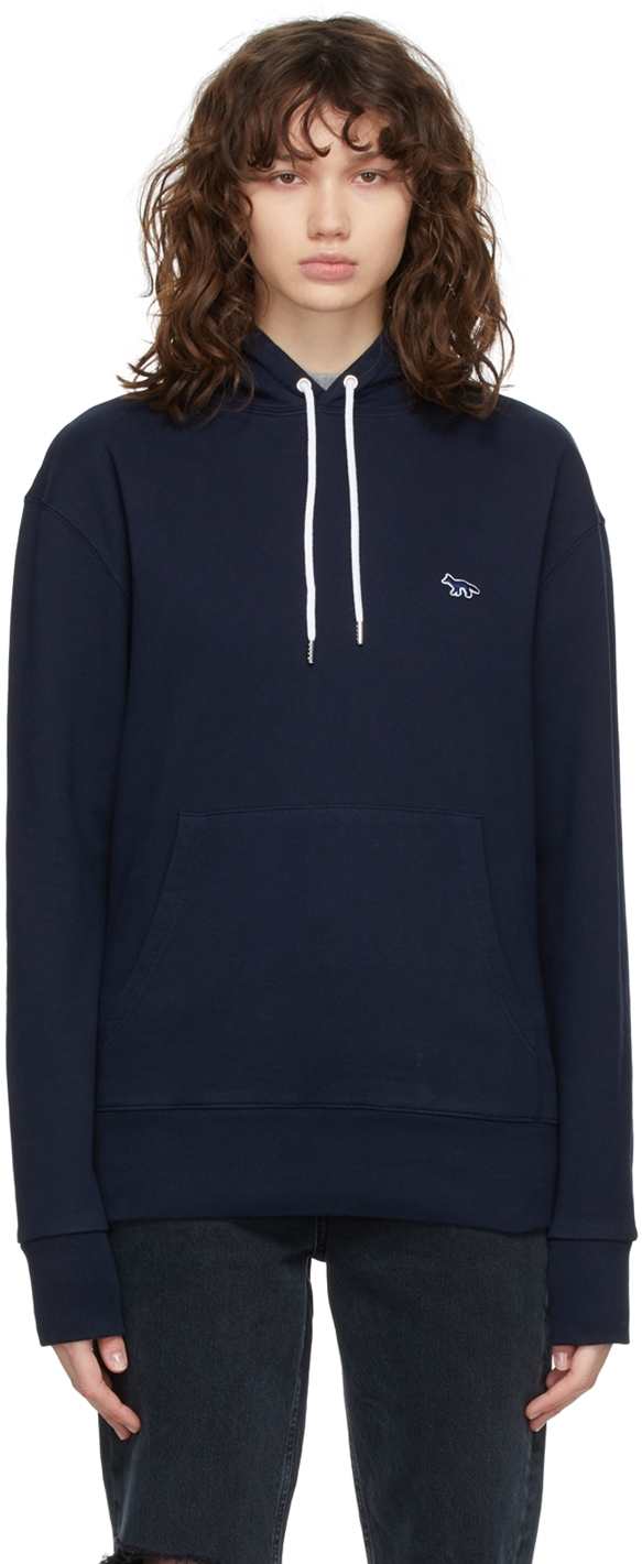 Maison Kitsuné Navy Fox Patch Classic Hoodie | Smart Closet