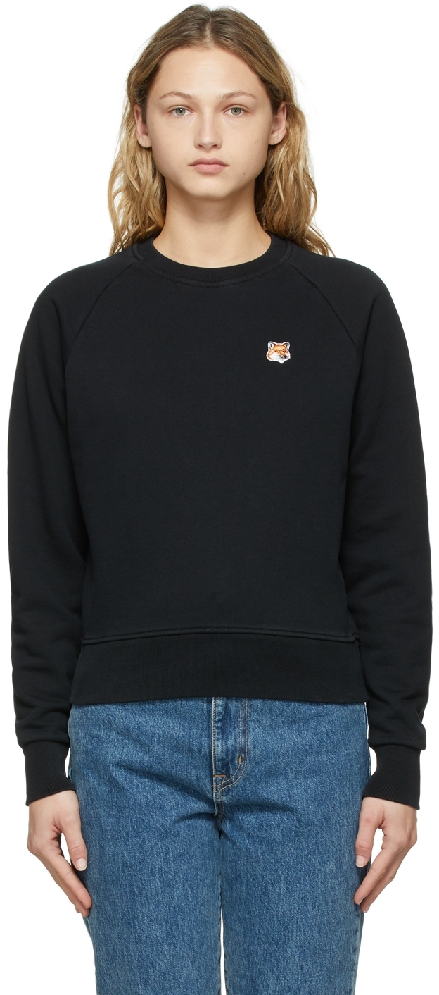 Maison Kitsuné Black Fox Head Patch Sweatshirt | Smart Closet