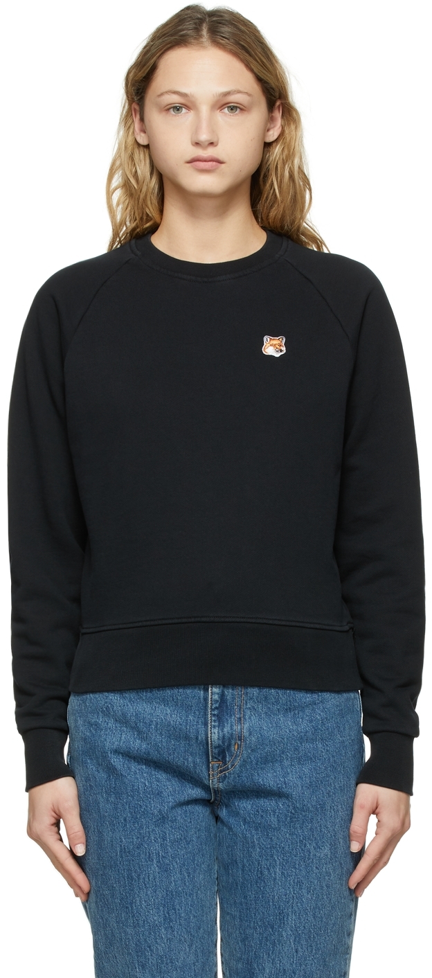 Black Fox Head Patch Sweatshirt