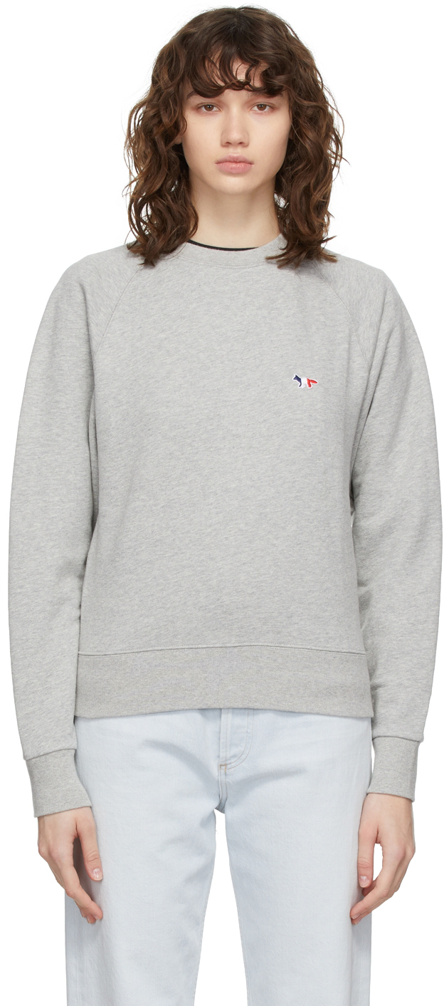 maison kitsuné tricolour fox crew sweat