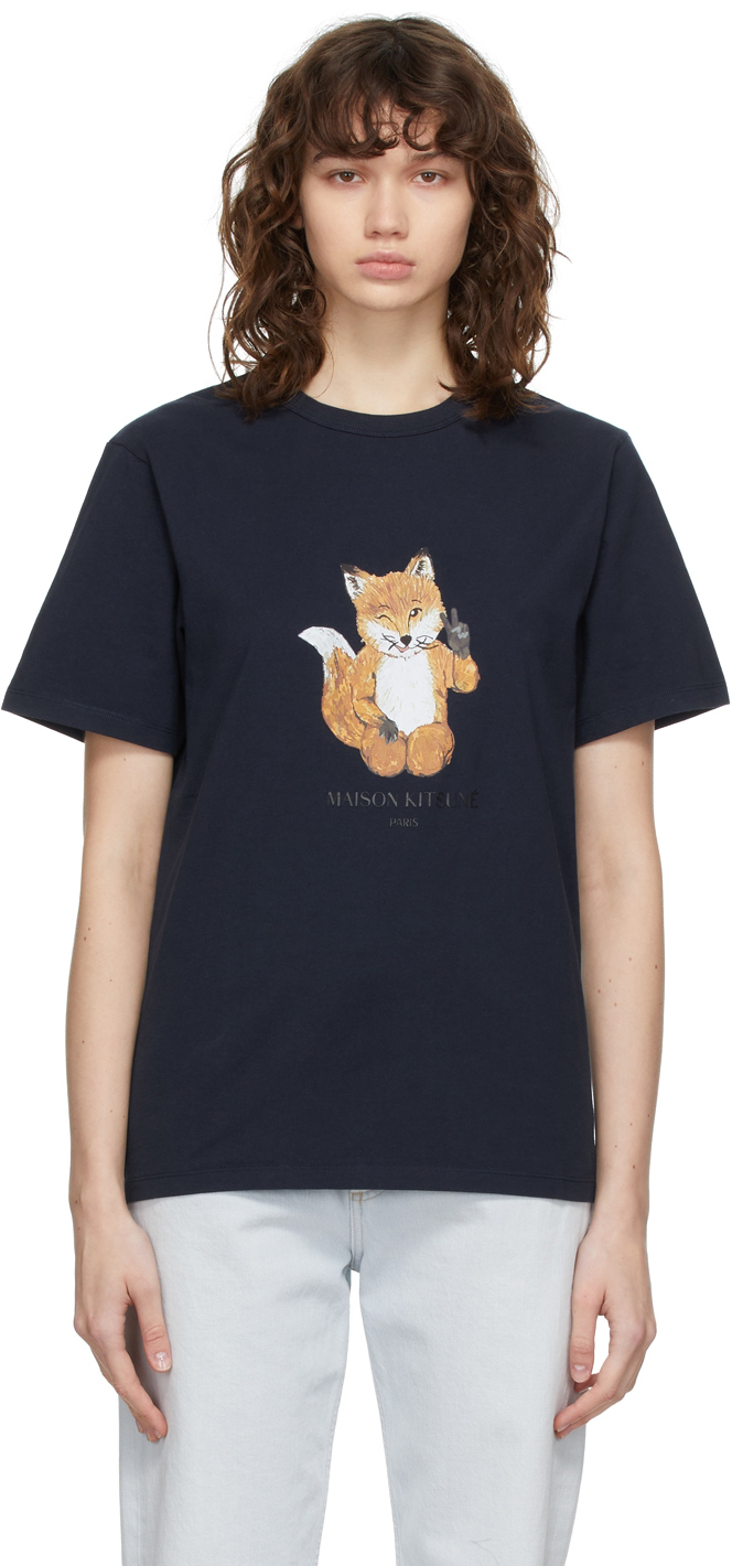 Maison Kitsune All Right Cotton Fox Logo Graphic Tee | Smart Closet