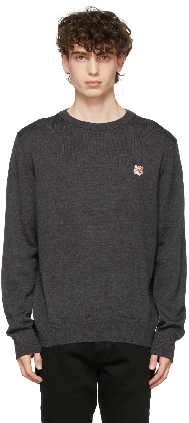 Maison Kitsuné グレー Fox Head セーター