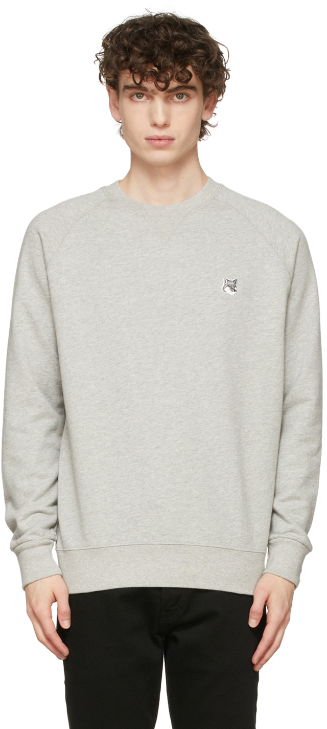 Maison Kitsuné: Grey Fox Head Patch Sweatshirt | SSENSE Canada