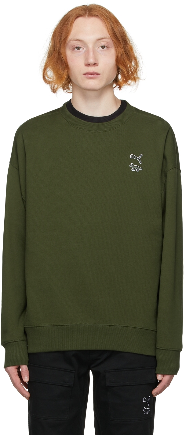 Maison Kitsuné Green Puma Edition Crewneck Sweatshirt | Smart Closet