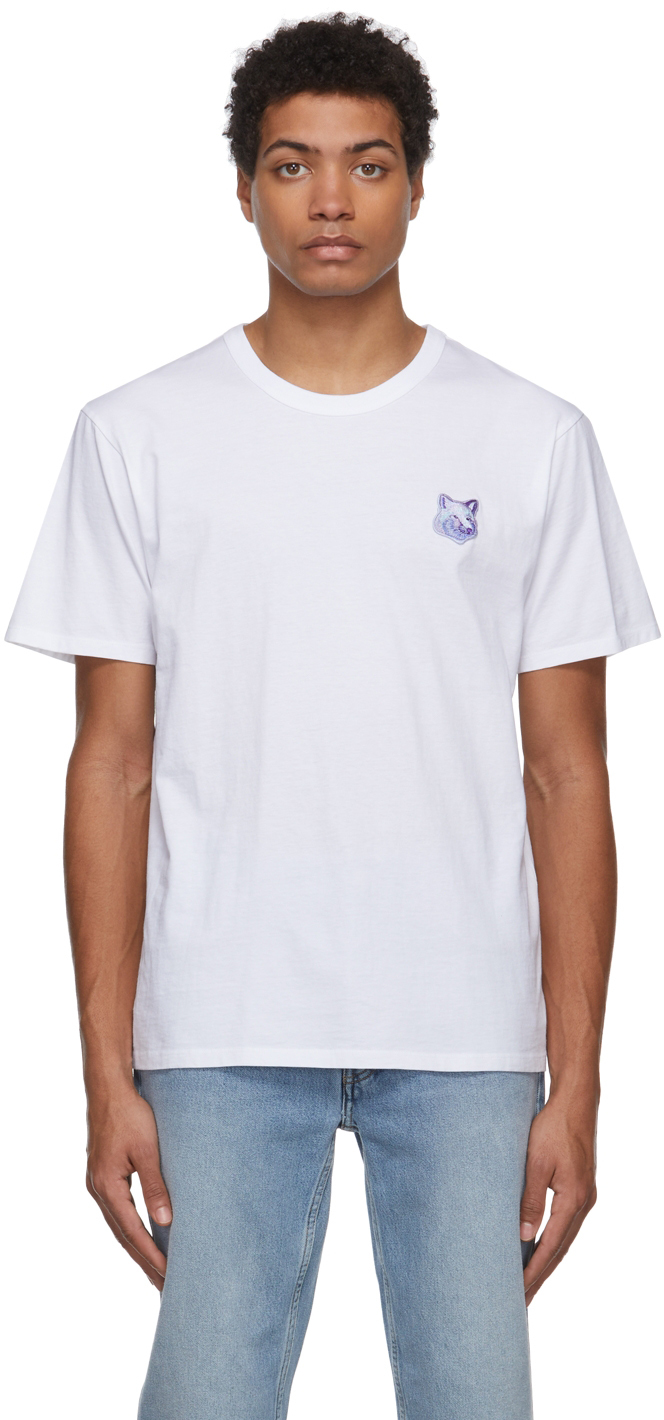 White Cool Tone Fox Head Patch T-Shirt