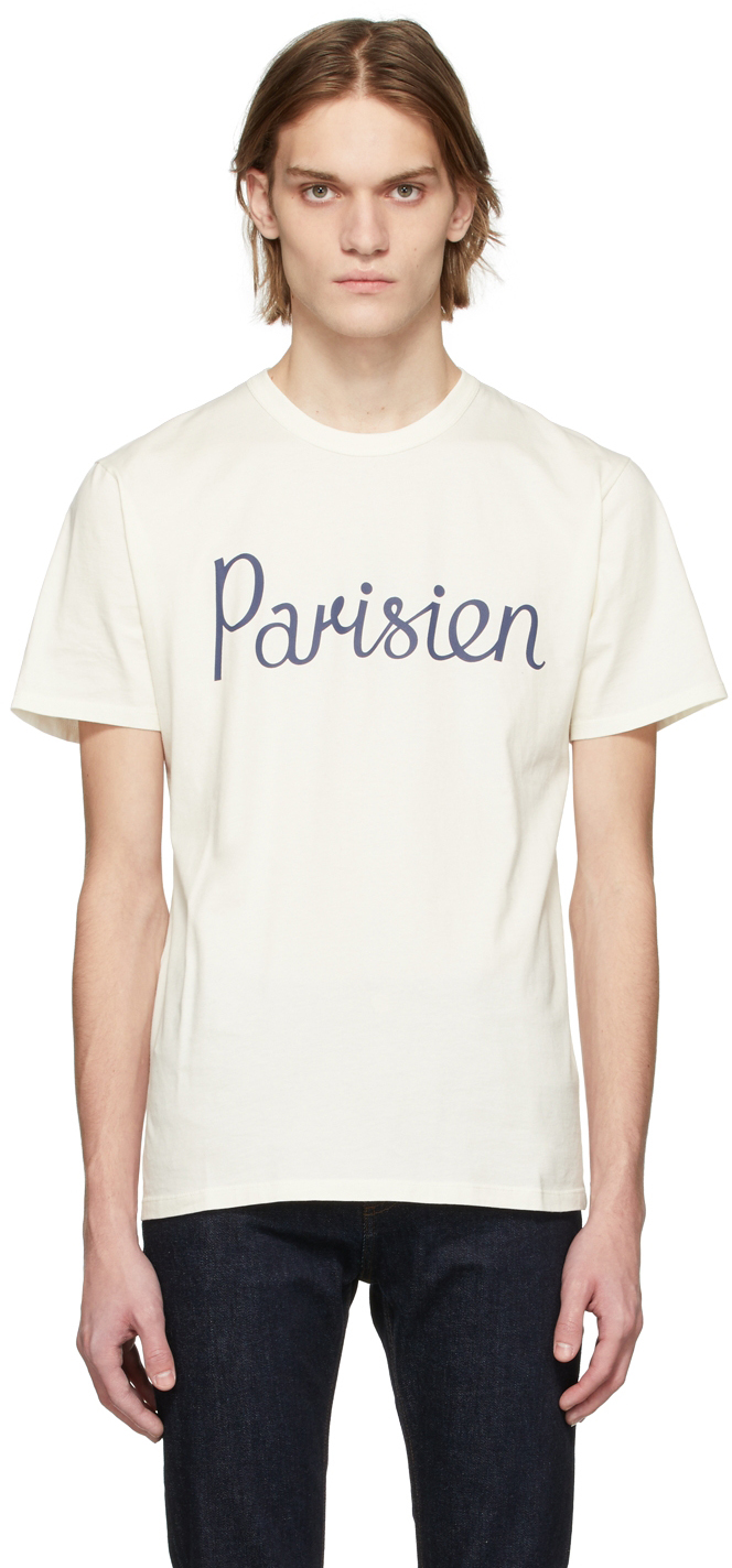 Maison Kitsuné: Off-White Parisien Classic T-Shirt | SSENSE