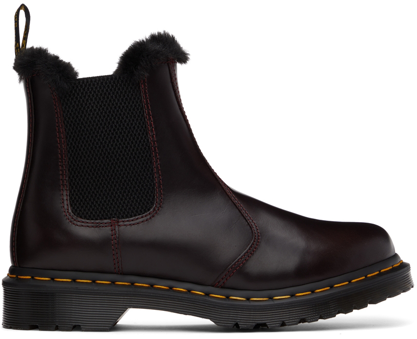 Dr. Martens Burgundy Leonore Ankle Boots