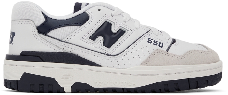 New Balance ホワイト & ネイビー 550 スニーカー In White/team Navy